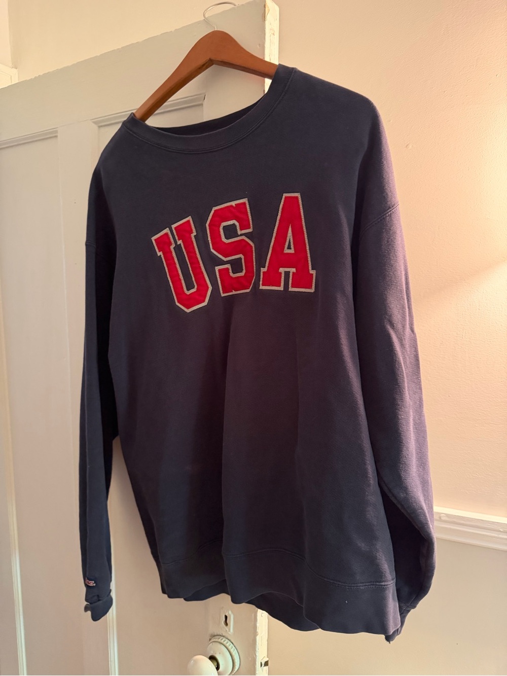 Jansport Navy Pullover with Red and White USA Letters